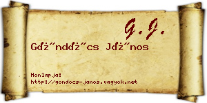 Göndöcs János névjegykártya